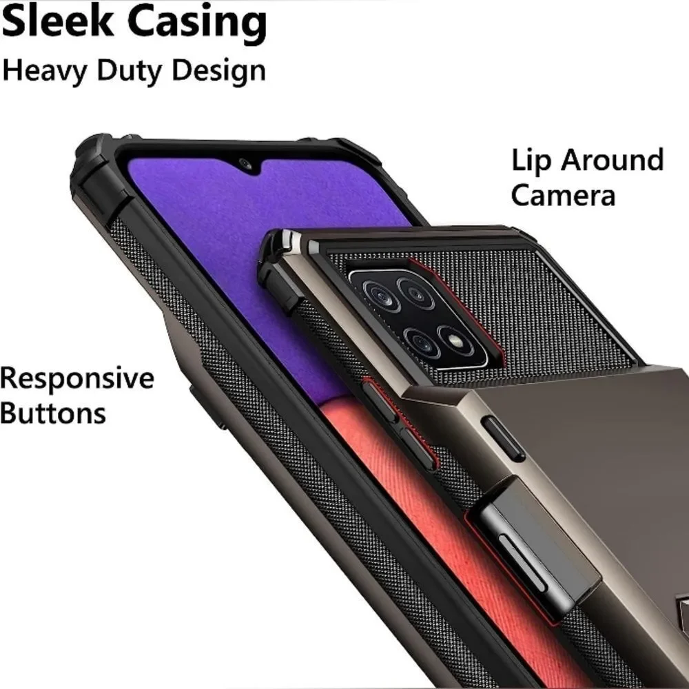 SAMSUNG Galaxy A22 5G Case Wallet Cover 4-Card Credit Card Holder Color …